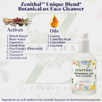Zenithal Botanica Lux Face Cleanser with ingredients list on a white background