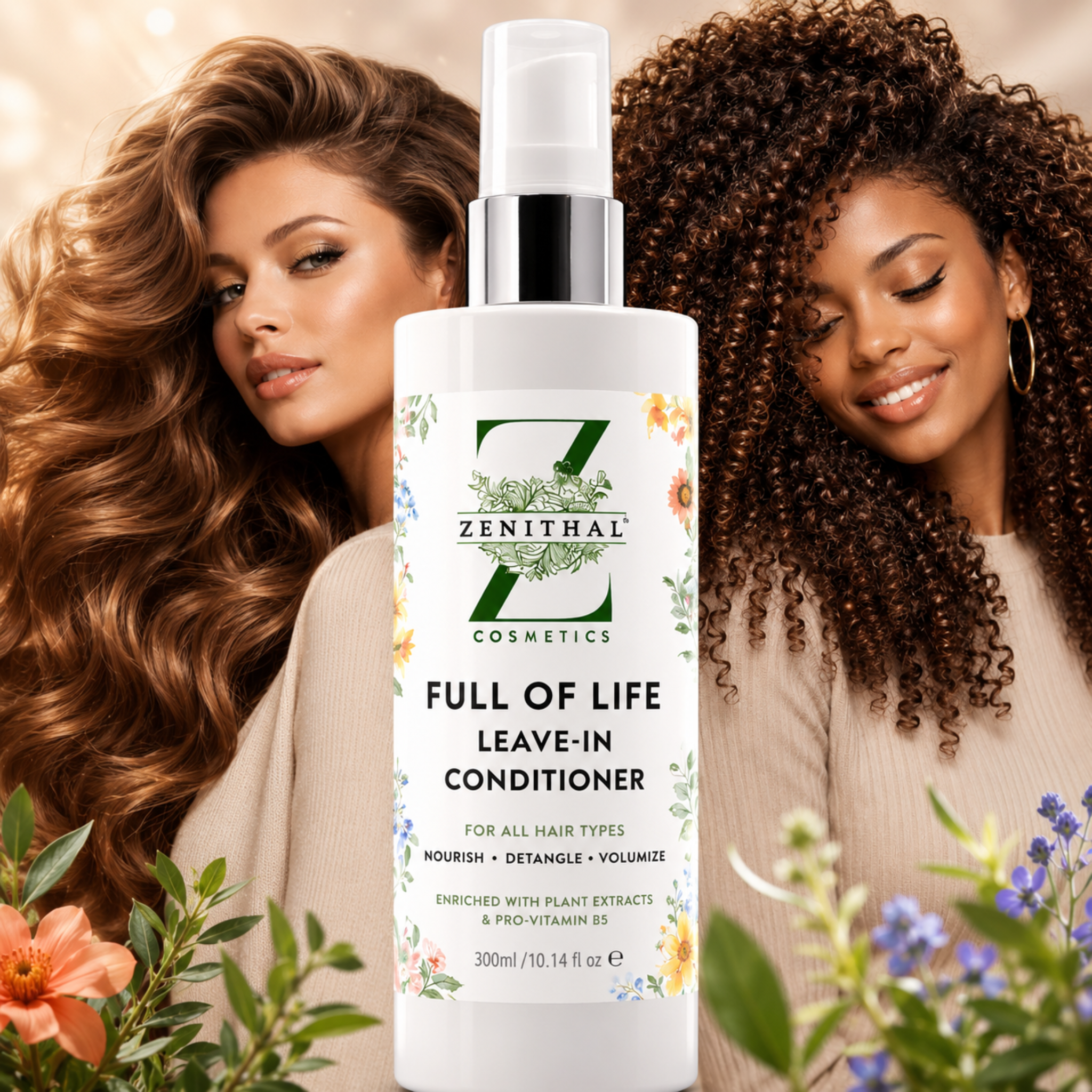 Leave-in conditioner for frizzy hair with heat protection and long-lasting smoothness